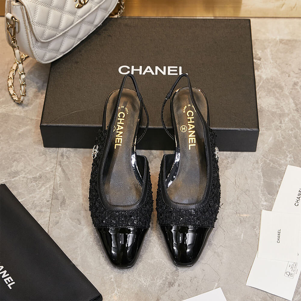 Chanel Diamond Buckle Slingbacks Shoes - Replica Luxury Bags™