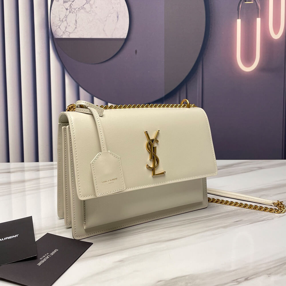 YSL Sunset Medium Chain Bag in Smooth Leather - Replica Luxury Bags™