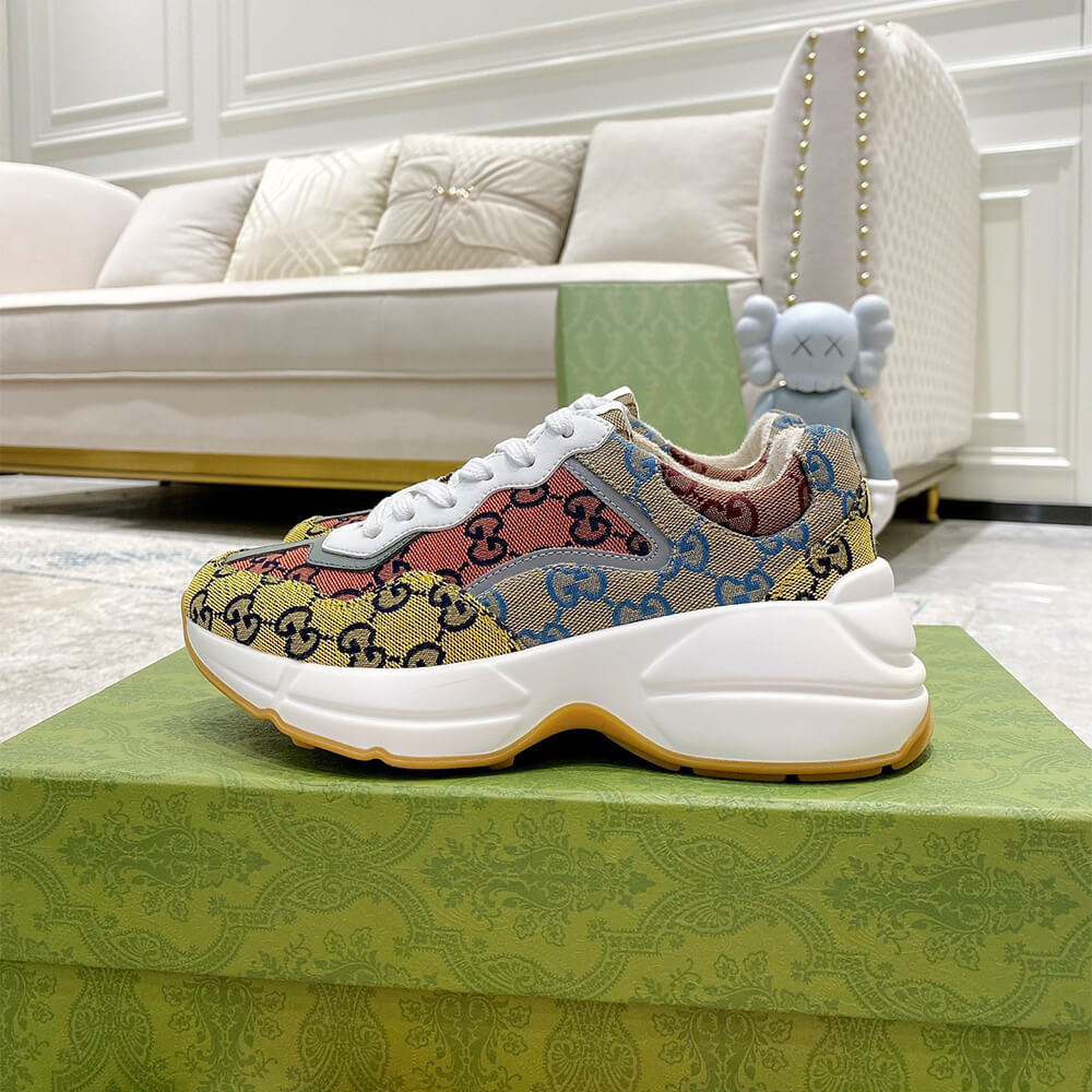 Gucci Multicolor GG Supreme Rhyton Sneaker Shoes - Replica Luxury Bags™