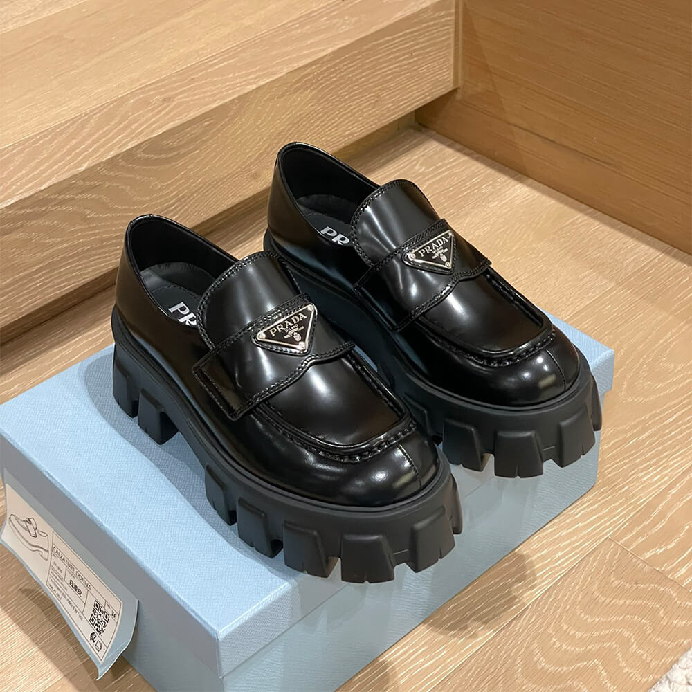 Prada Brushed leather Monolith loafers Shoes - Replica Luxury Bags™