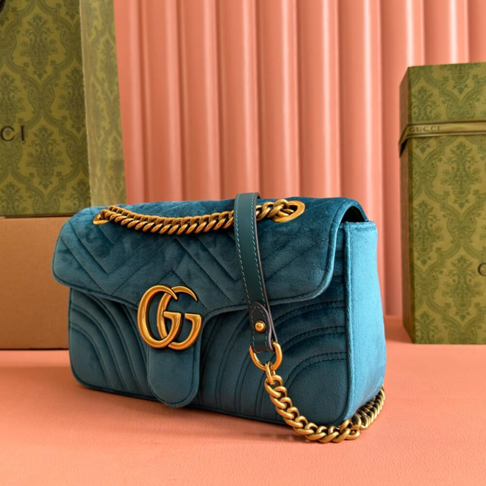 Gucci GG Velvet Small Marmont Shoulder Bag - Replica Luxury Bags™