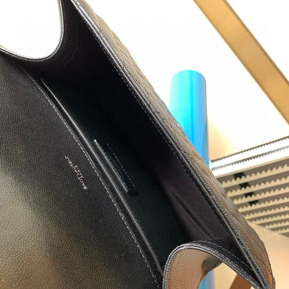 YSL Envelope Medium Bag in Quilted Grain De Poudre Embossed Leather - Replica Luxury Bags™