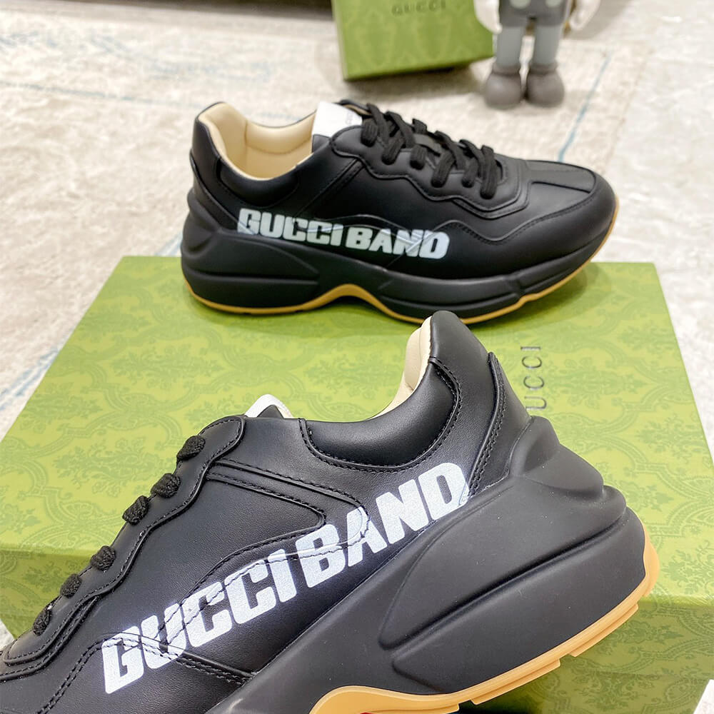 Gucci Rhyton  Gucci Band Black  Sneaker Shoes - Replica Luxury Bags™