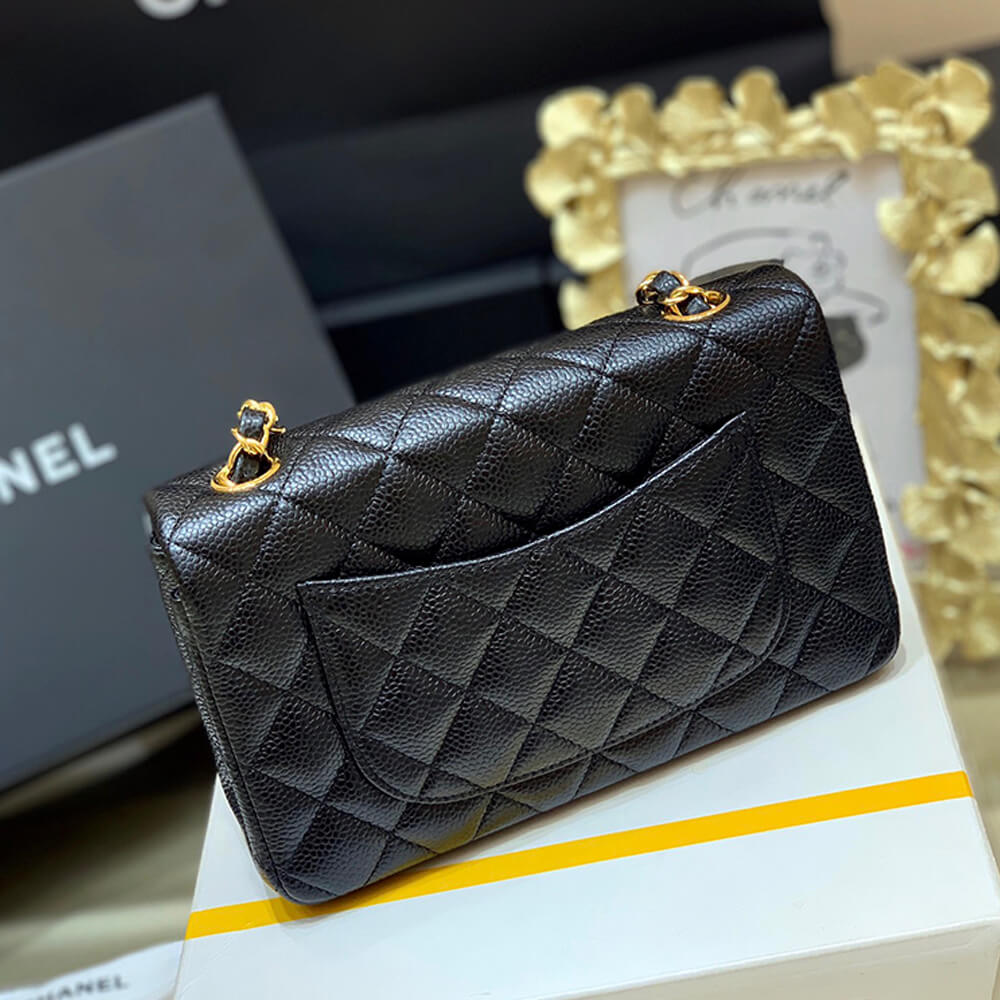 Chanel Mini Flap Bag in Black Lambskin Gold Hardware - Replica Luxury Bags™