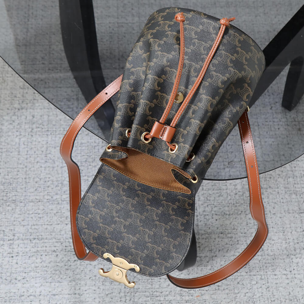 Backpack Bag Celine Bonnie in Triomphe Canvas and Calfskin - Replica Luxury Bags™