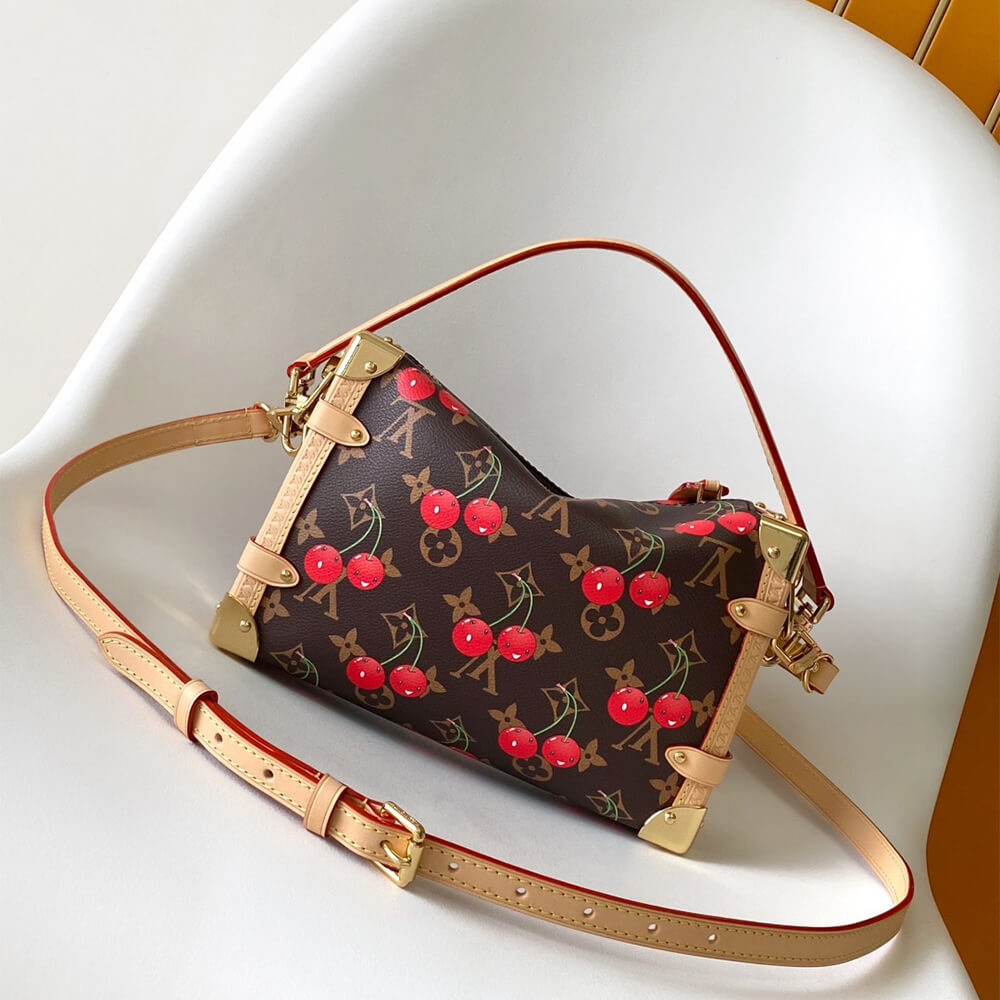 LV x TM Side Trunk MM Canvas Monogram and Cherry Bag - Replica Luxury Bags™