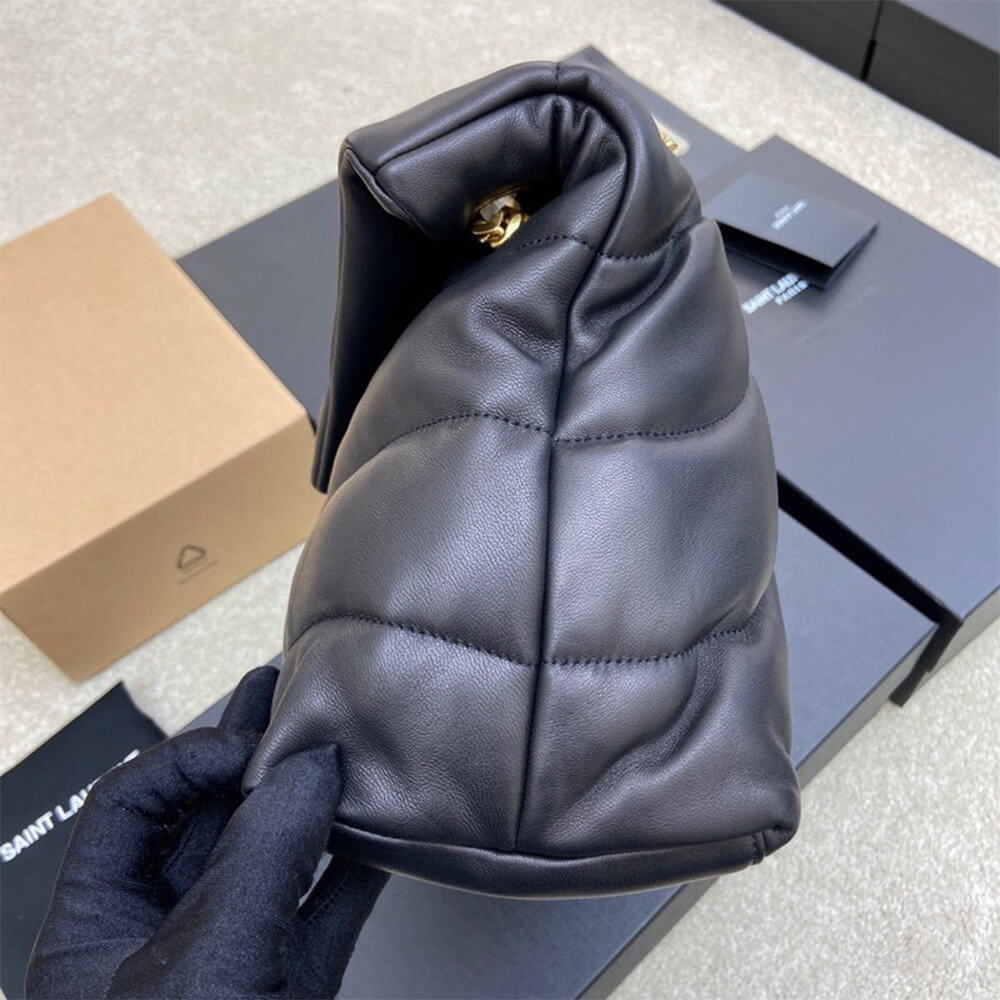 YSL Puffer Medium Chain Bag in Black - Replica Luxury Bags™