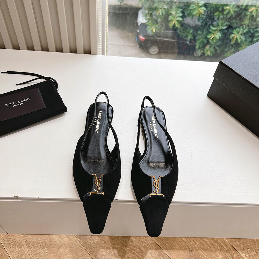 YSL Pointed Toe Slingback Shoes - Replica Luxury Bags™