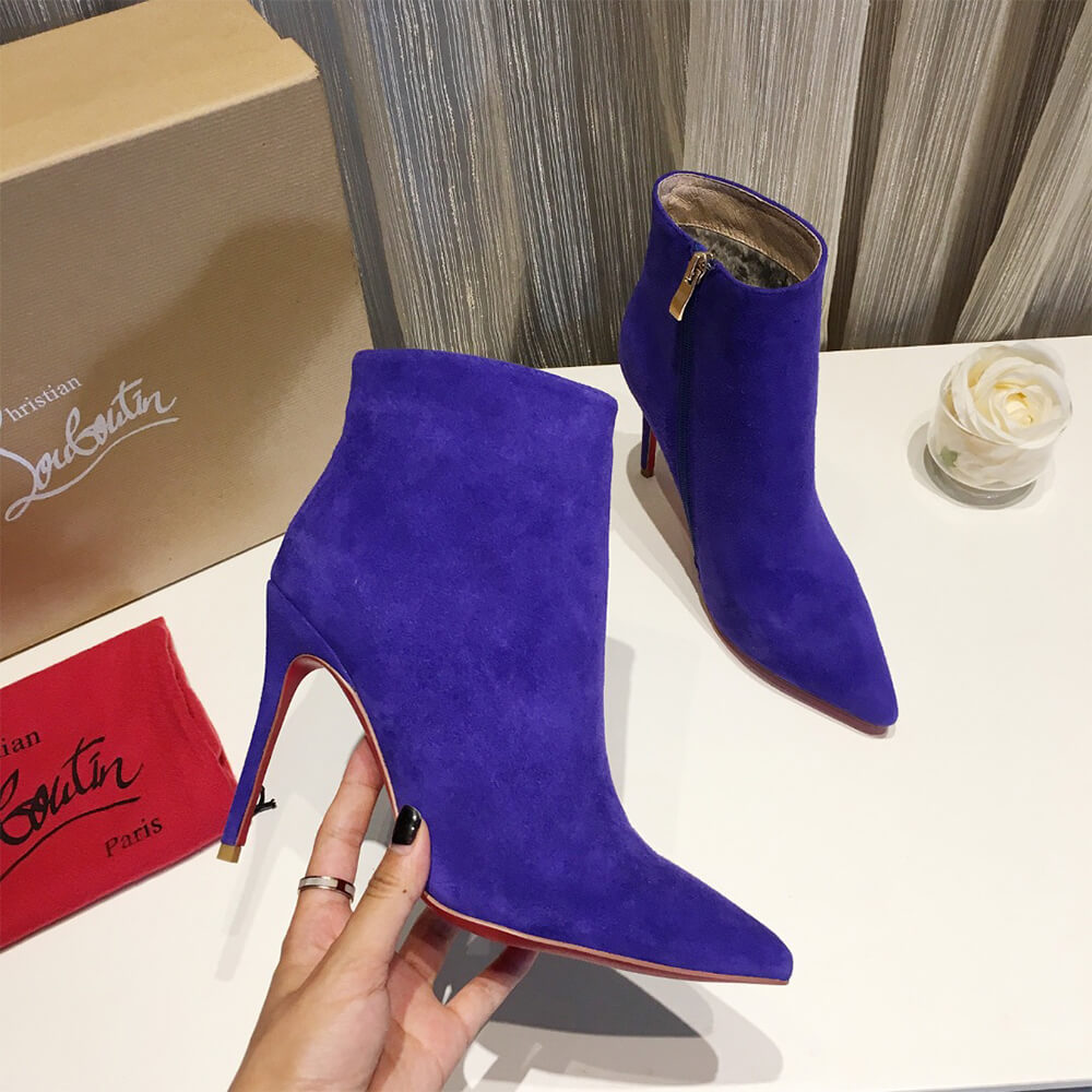 Christian Louboutin Suede Ankle Boots Shoes - Replica Luxury Bags™