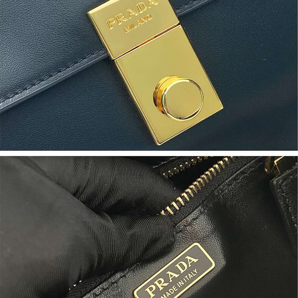 Prada Soft Sound Large Leather Shoulder Bag With Charms - Replica Luxury Bags™