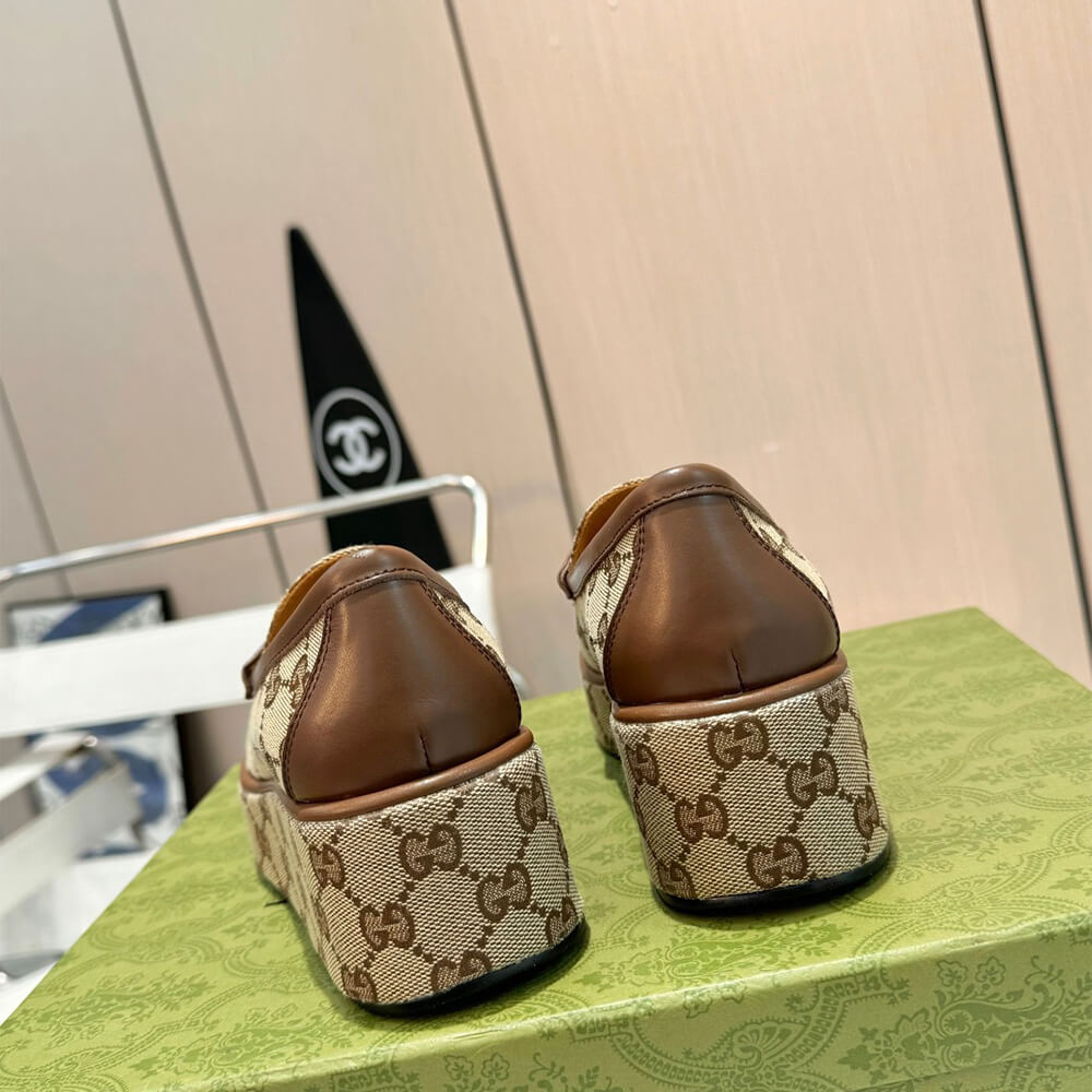 Gucci Women s Horsebit wedge loafer Shoes - Replica Luxury Bags™