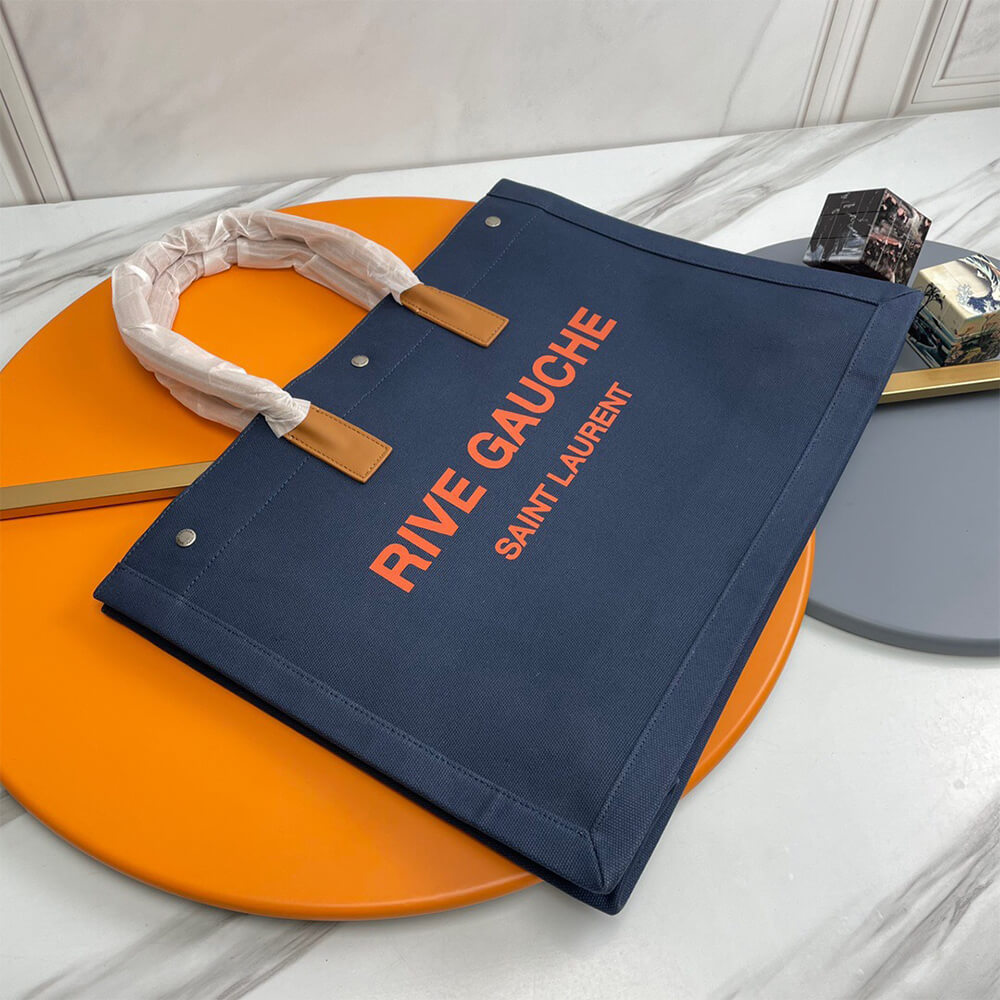 YSL Rive Gauche Large Tote Bag in Canvas - Replica Luxury Bags™