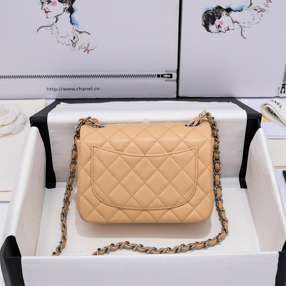 Chanel Mini Flap Bag in Nude Color and Silver Hardware - Replica Luxury Bags™