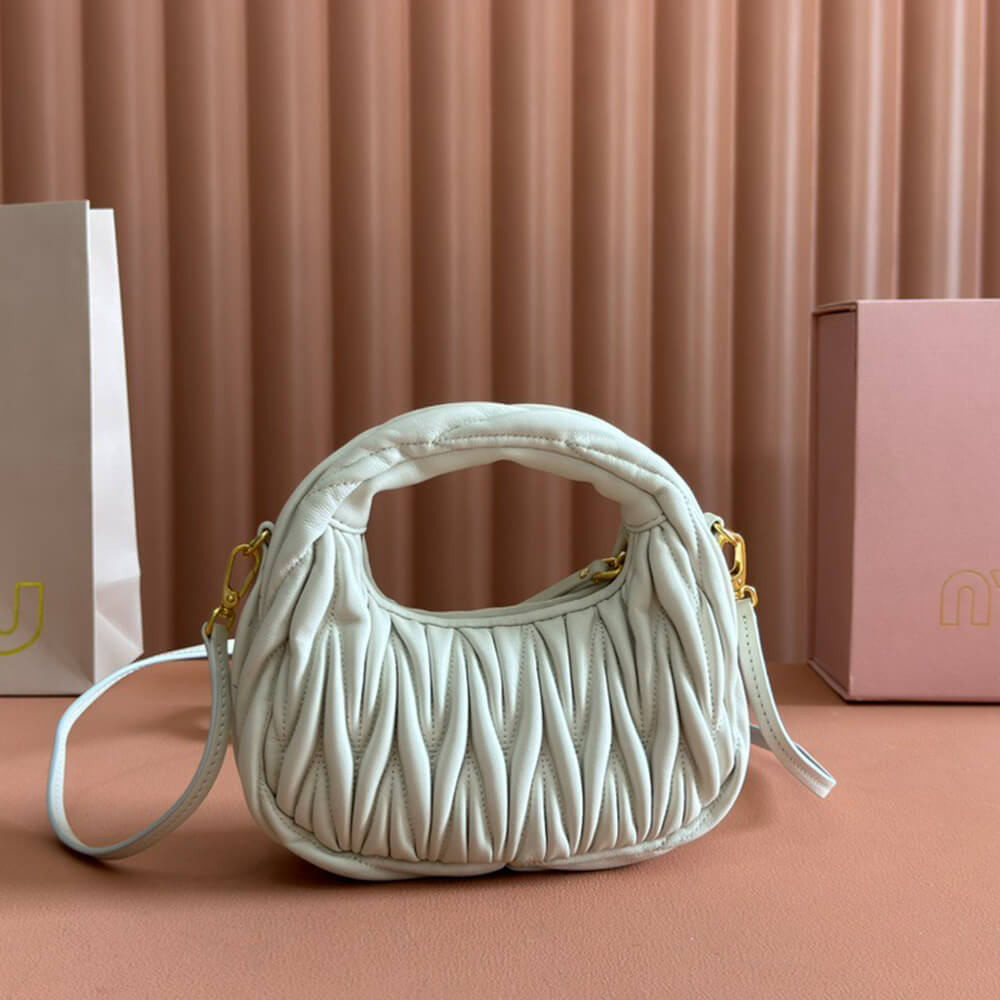 Miumiu Mini Wander Matelasse Nappa Leather Hobo Bag - Replica Luxury Bags™