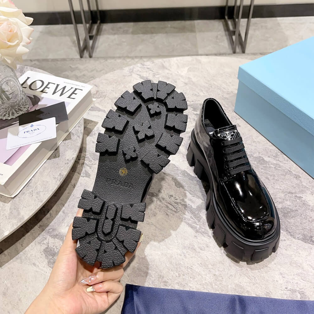 Prada Monolith patent leather lace-up shoes Shoes - Replica Luxury Bags™