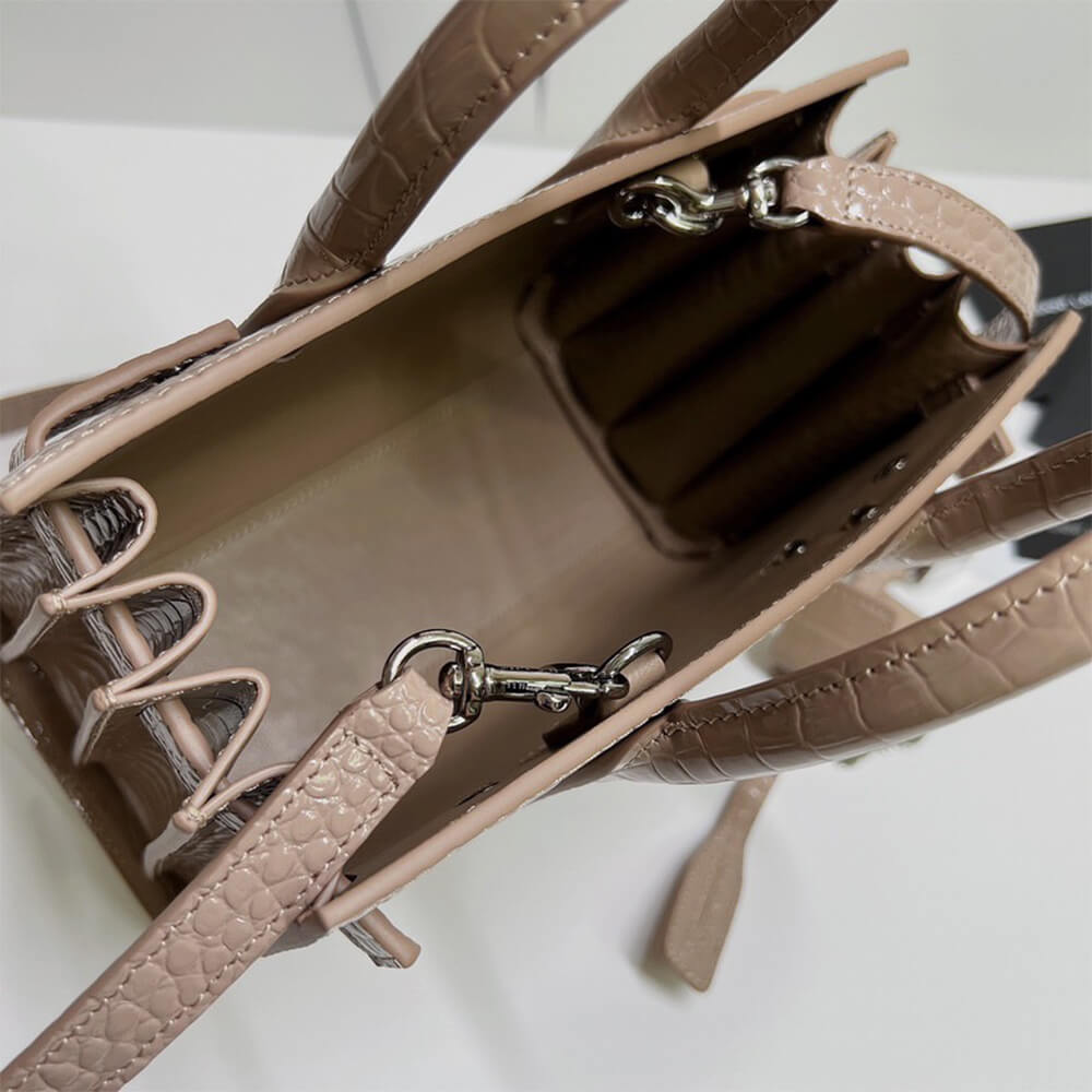 YSL Sac De Jour Nano Bag in Embossed Crocodile Shiny Leather - Replica Luxury Bags™