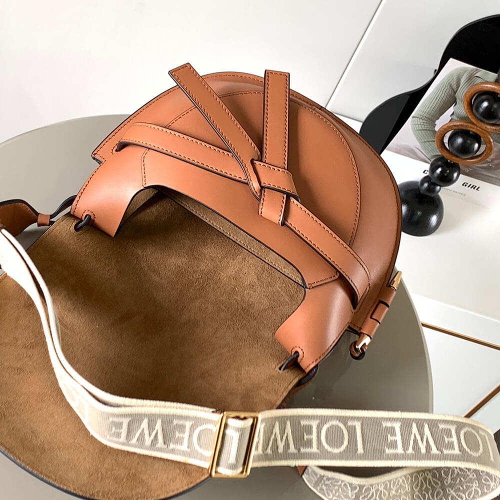 Loewe Small Gate Bag in Soft Calfskin and Jacquard - Replica Luxury Bags™