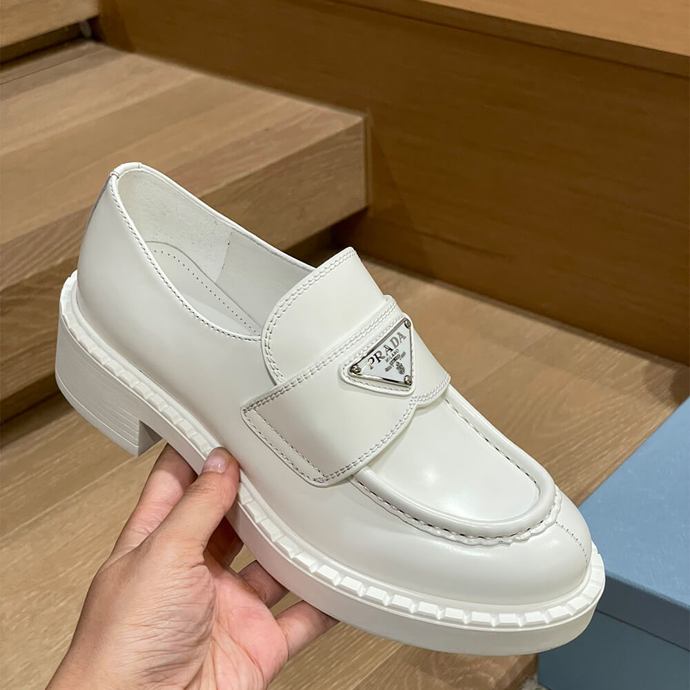 Prada chocolate brushed leather loafers Shoes - Replica Luxury Bags™