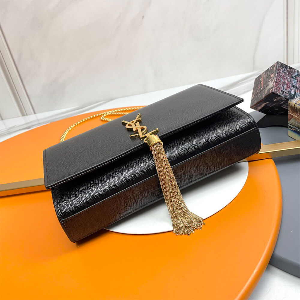 YSL Kate Medium Tassel Bag in Grain De Poudre Embossed Leather - Replica Luxury Bags™