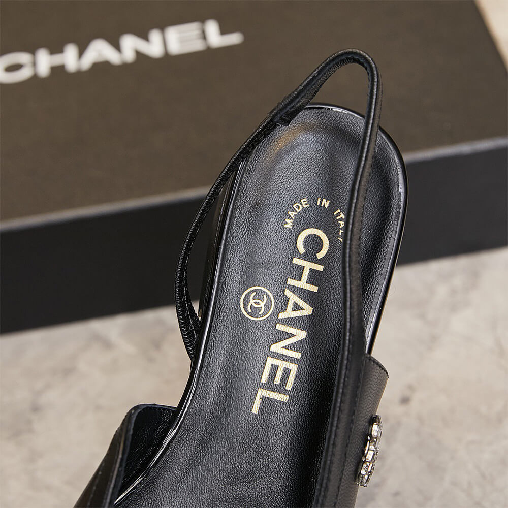 Chanel Diamond Buckle Slingbacks Shoes - Replica Luxury Bags™
