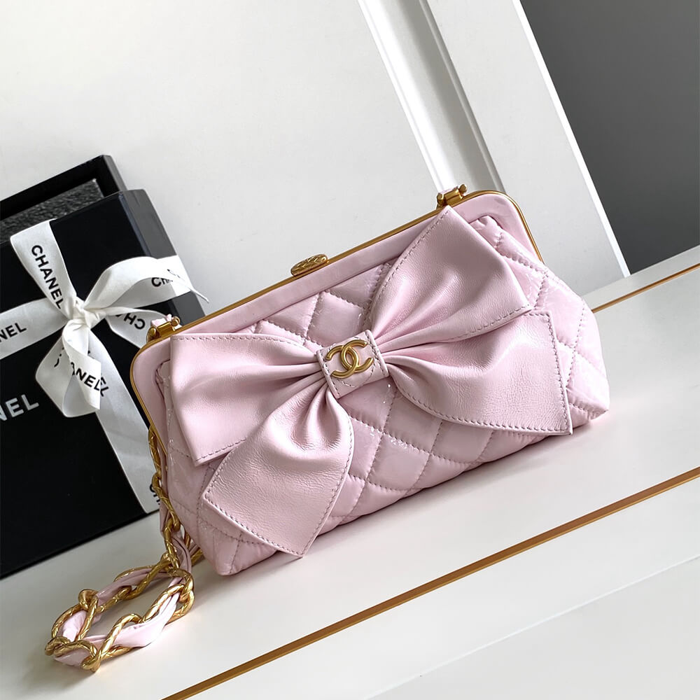 Chanel Large Clutch Bow Knot Bag With Chain - Replica Luxury Bags™