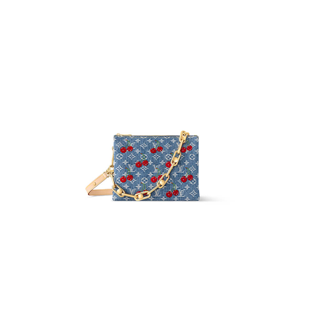LV x TM Coussin PM Denim Cherry Bag - Replica Luxury Bags™