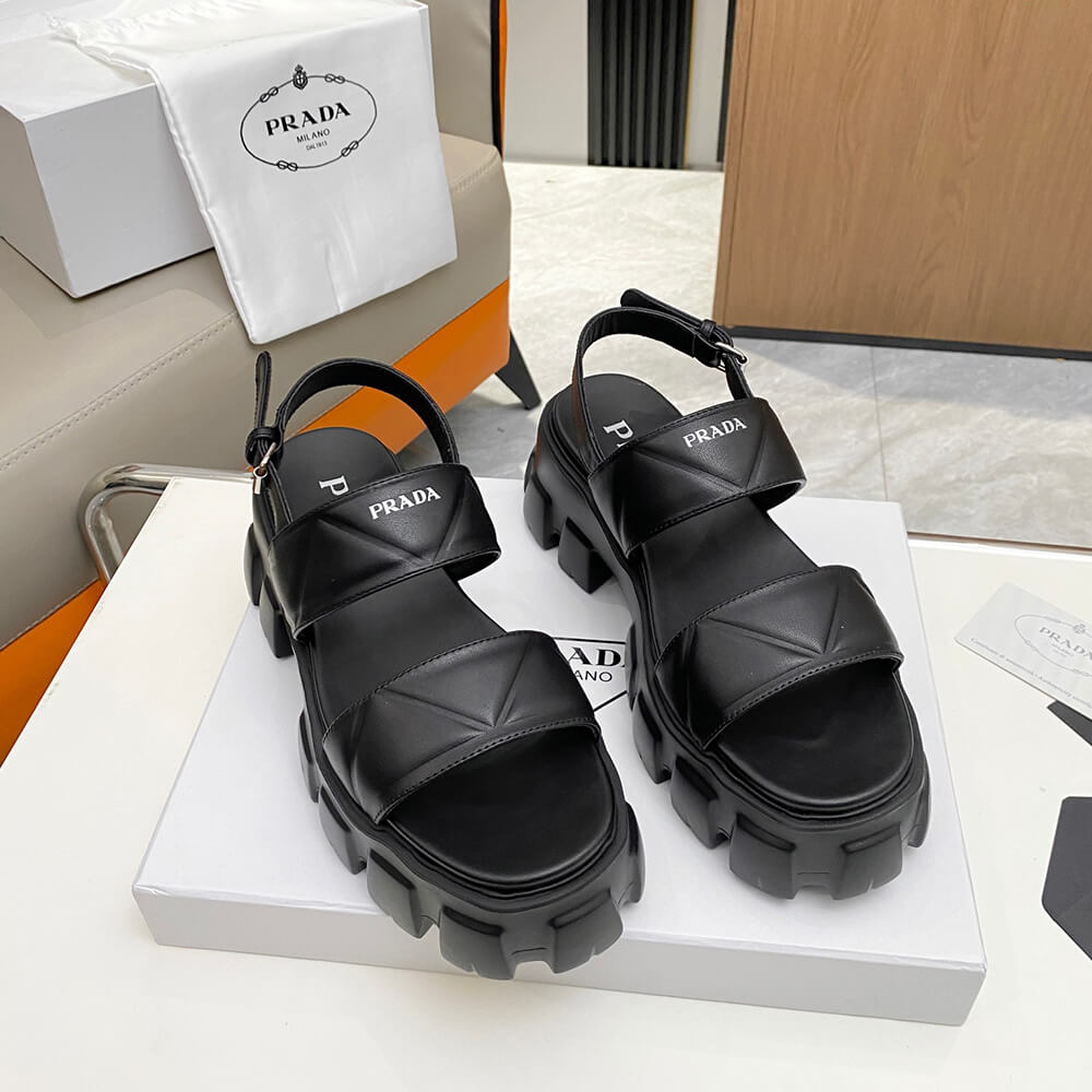 Prada Monolith leather sandals Shoes - Replica Luxury Bags™