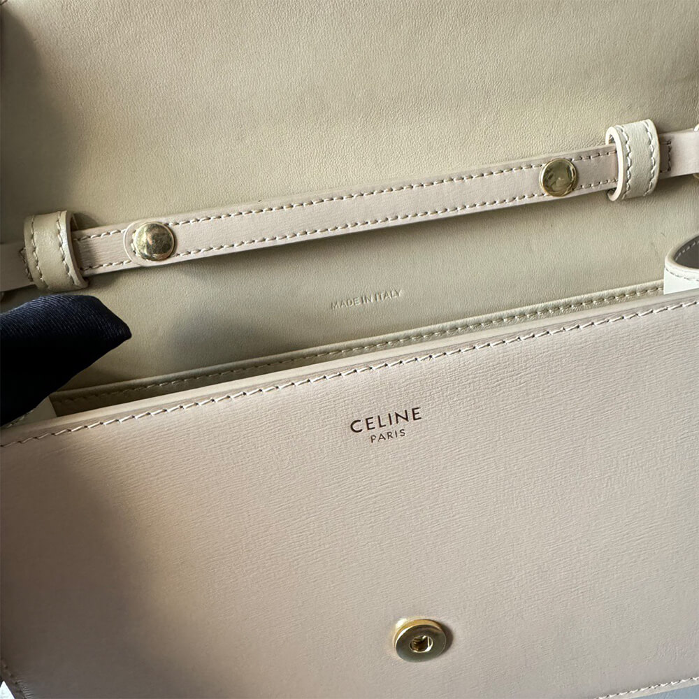 Celine Wallet On Chain Margo Bag in Shiny Calfskin - Replica Luxury Bags™