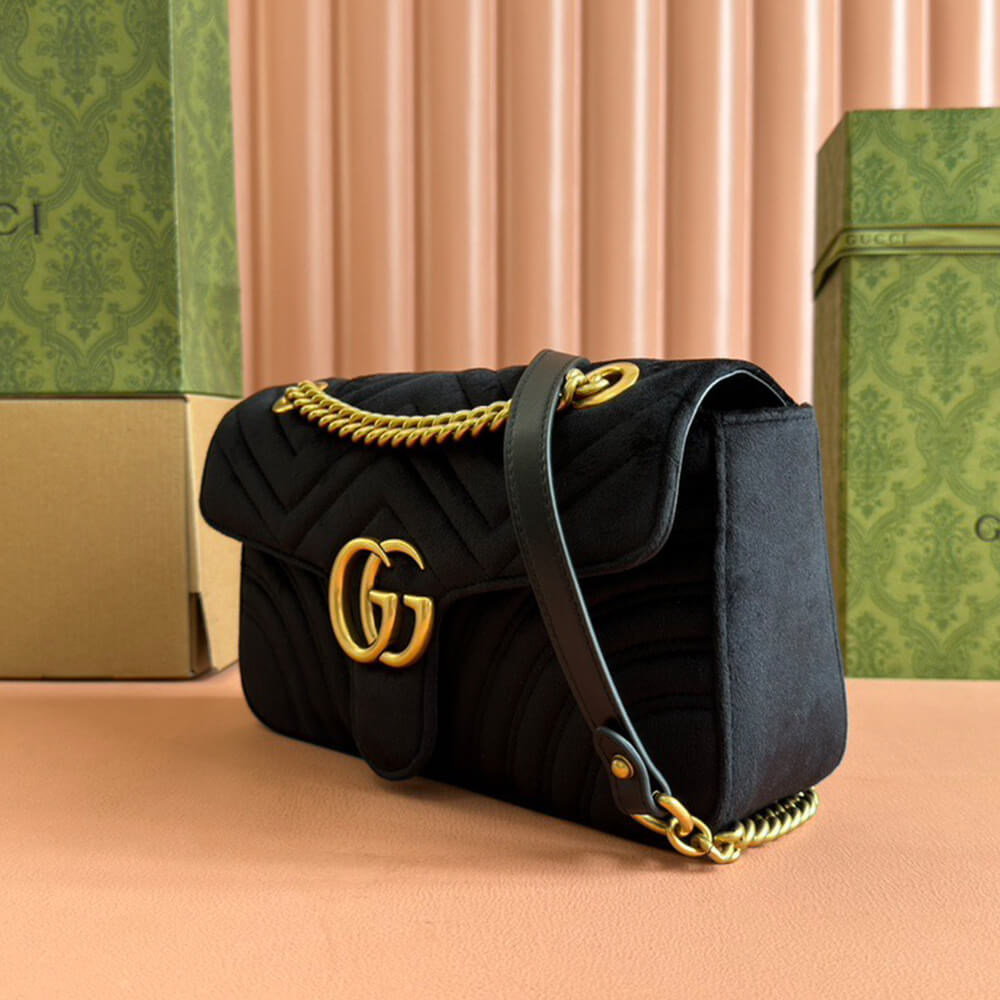 Gucci GG Velvet Small Marmont Shoulder Bag - Replica Luxury Bags™