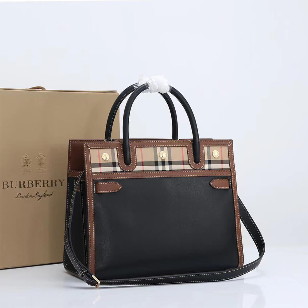 Burberry Small Vintage Check Two Handle Title Bag - Replica Luxury Bags™