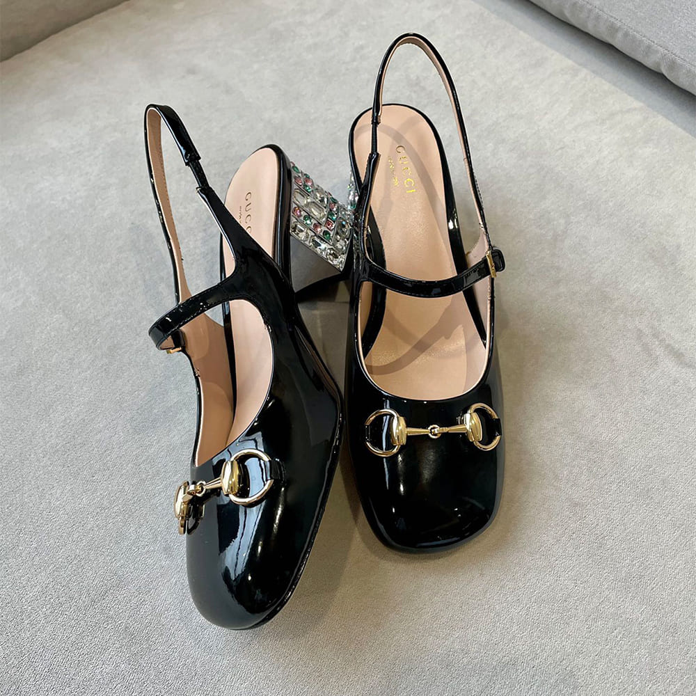 Gucci Women s Horsebit pump with Crystals Shoes - Replica Luxury Bags™