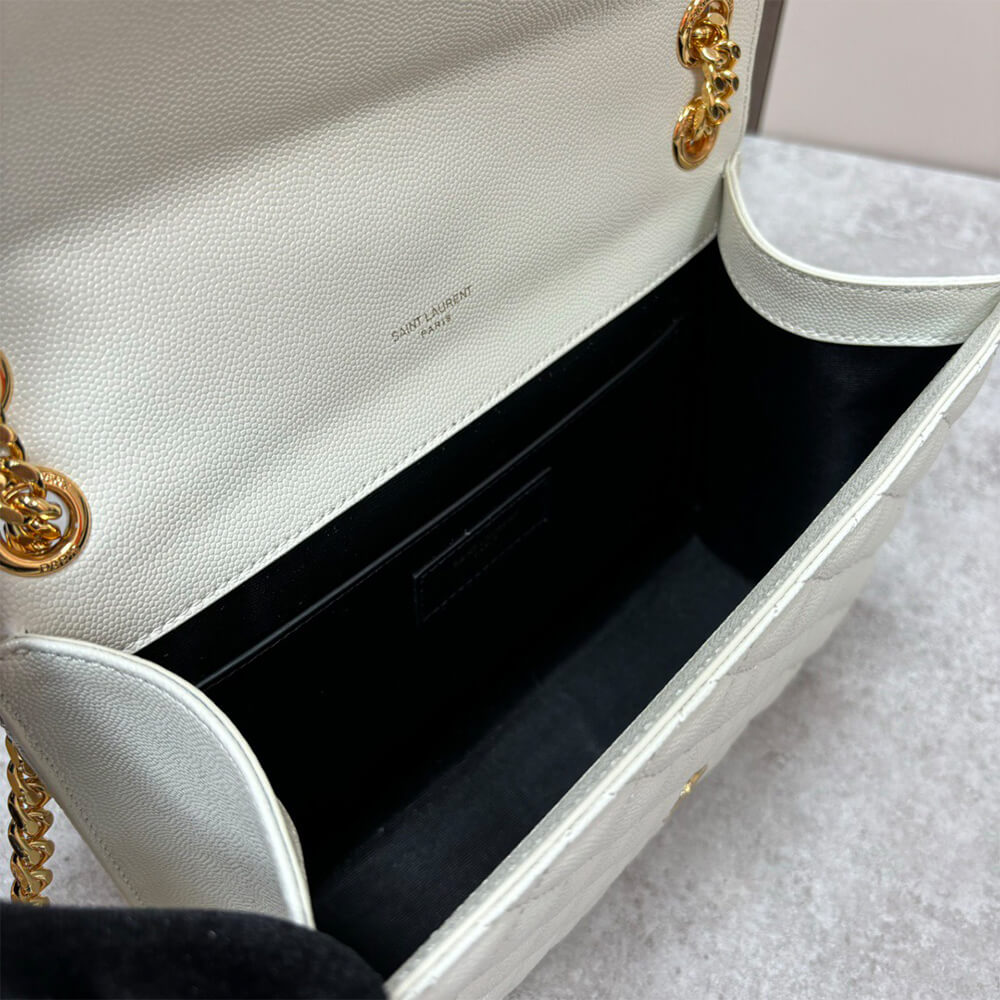 YSL Envelope Medium Bag in Grained Leather - Replica Luxury Bags™