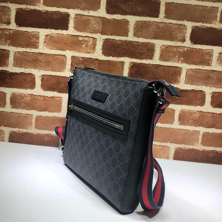 Gucci GG Black Messenger Bag - Replica Luxury Bags™