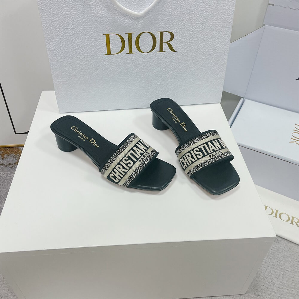 Dior Dway Heeled Slide Shoes - Replica Luxury Bags™