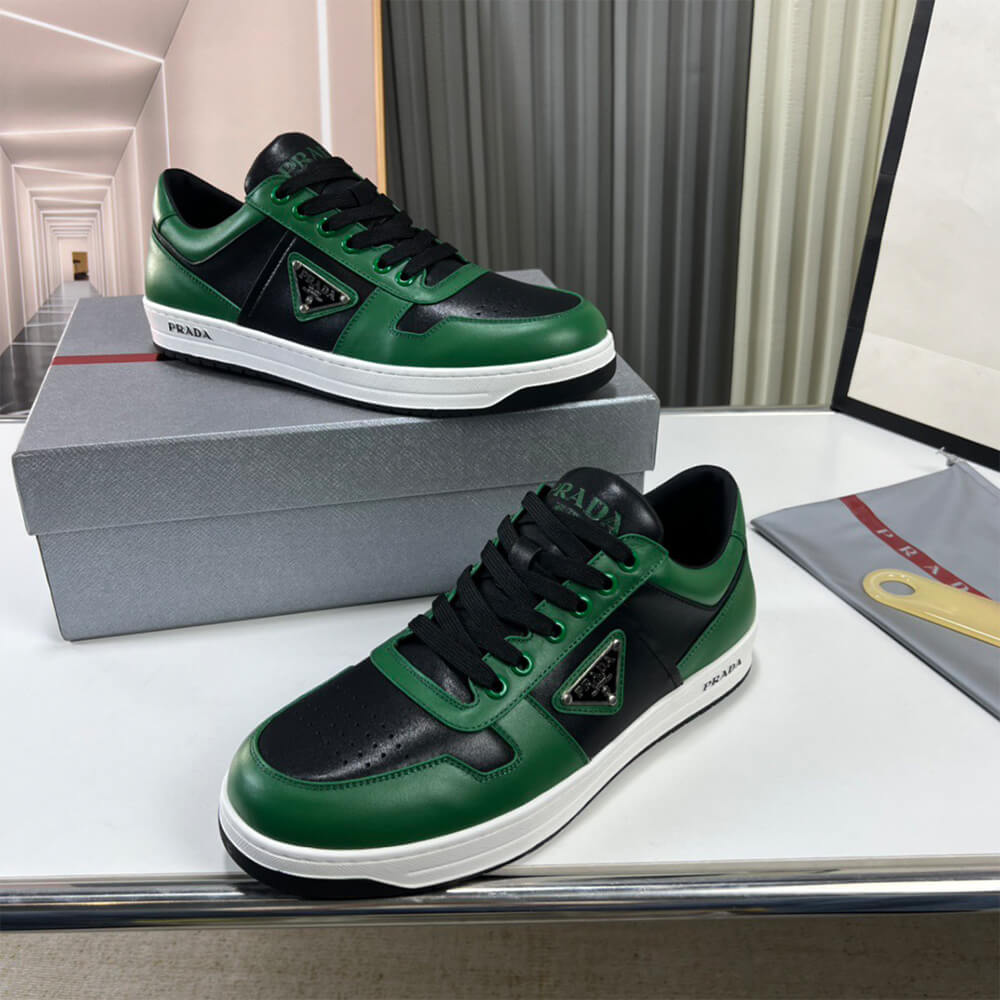 Prada Downtown Nappa Leather Sneakers Shoes - Replica Luxury Bags™