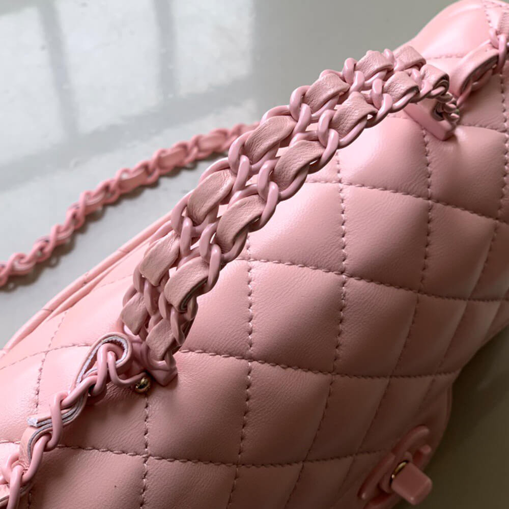 Chanel Mini Flap Bag with Top Handle in Pink - Replica Luxury Bags™