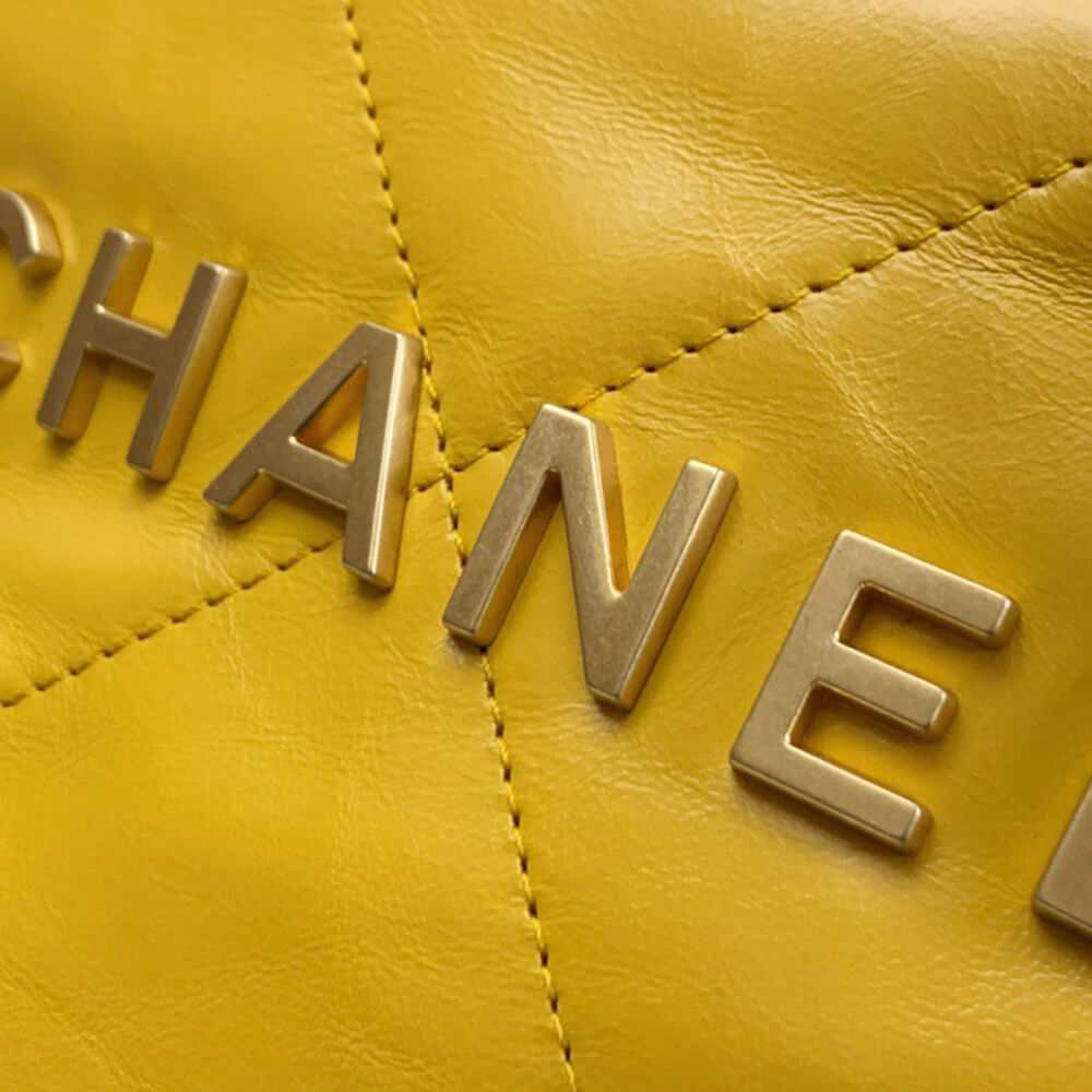 Chanel 22 Small Handbag in Yellow with Gold Hardware - Replica Luxury Bags™