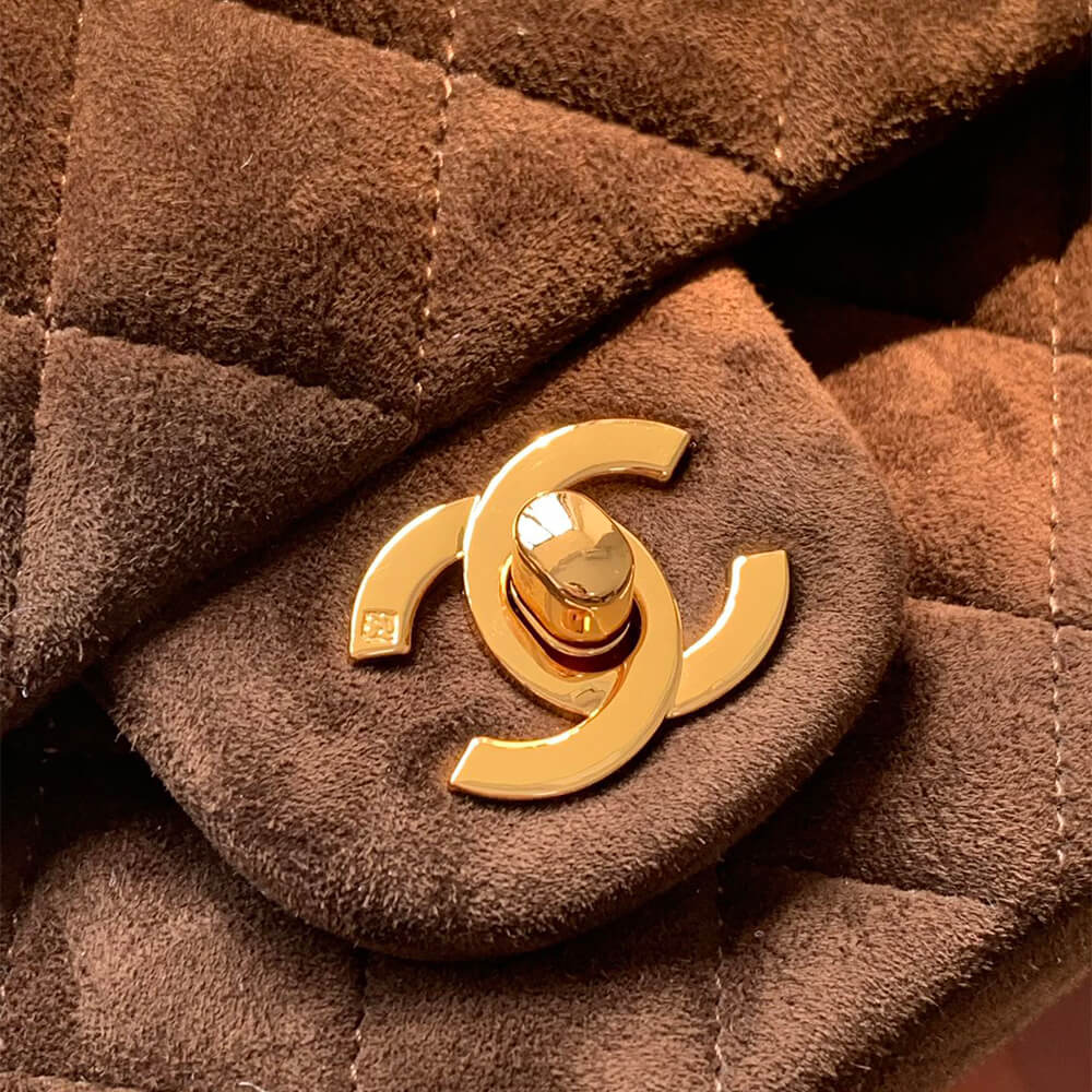 Chanel Suede Classic Double Flap Handbag - Replica Luxury Bags™