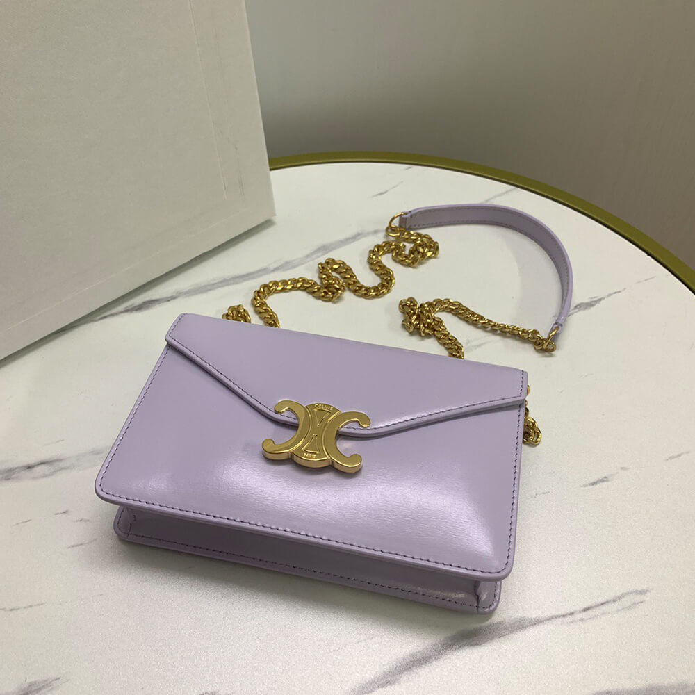 Celine Wallet On Chain Margo In Shiny Calfskin Bag - Replica Luxury Bags™