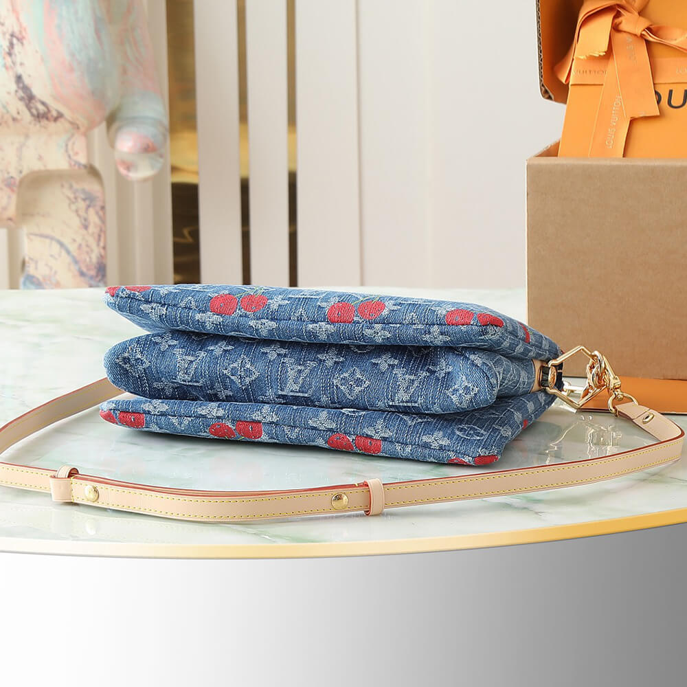 LV x TM Coussin PM Denim Cherry Bag - Replica Luxury Bags™