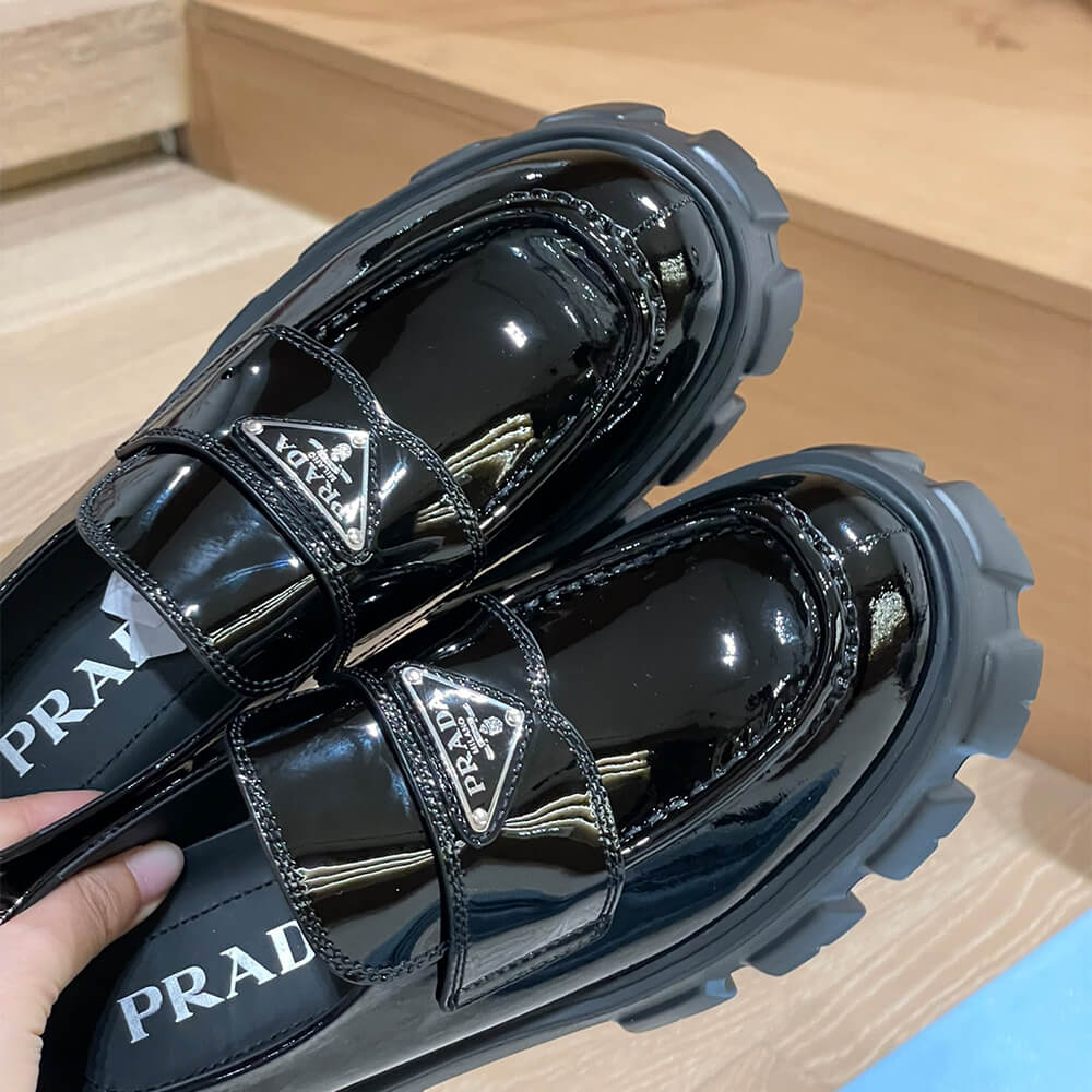 Prada Monolith patent leather loafers Shoes - Replica Luxury Bags™