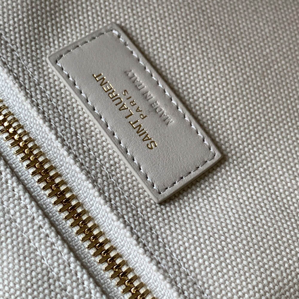 YSL Rive Gauche Small Tote Bag In Linen And Leather - Replica Luxury Bags™