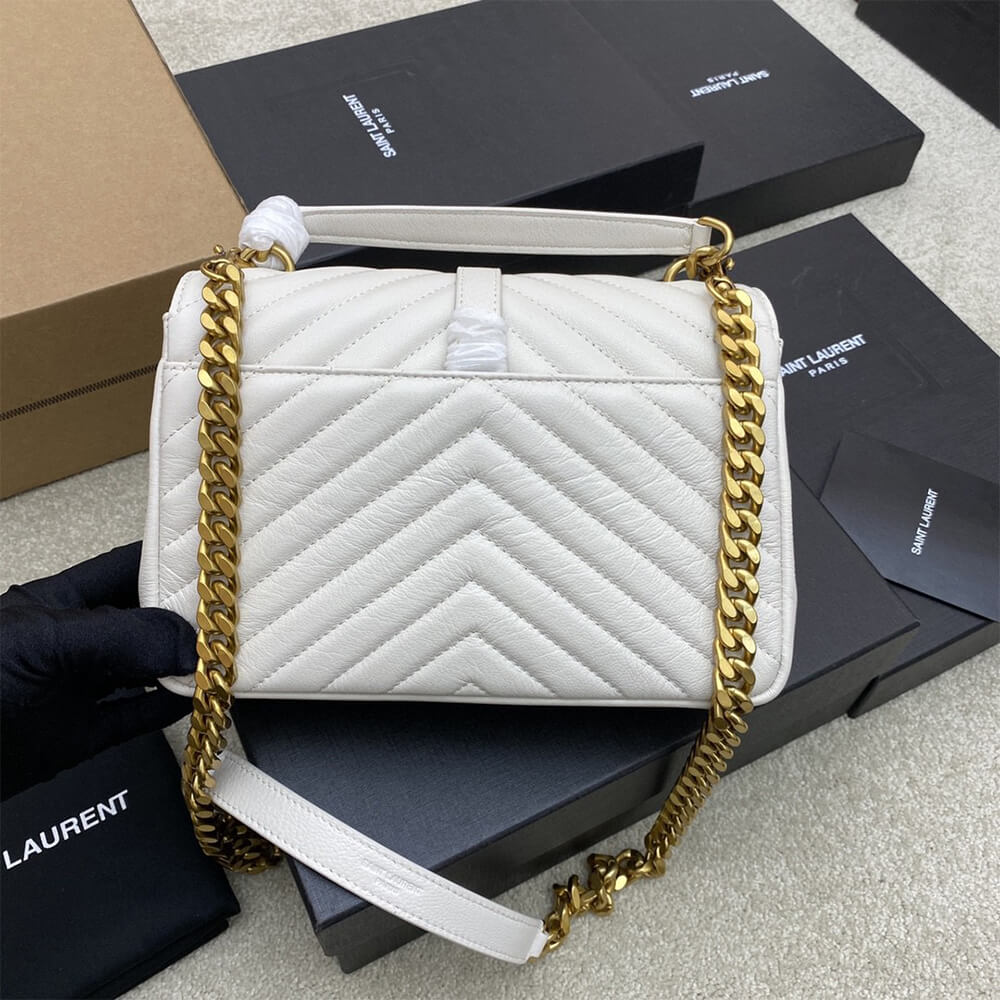 YSL College Medium Chain Bag In Quilted Leather - Replica Luxury Bags™
