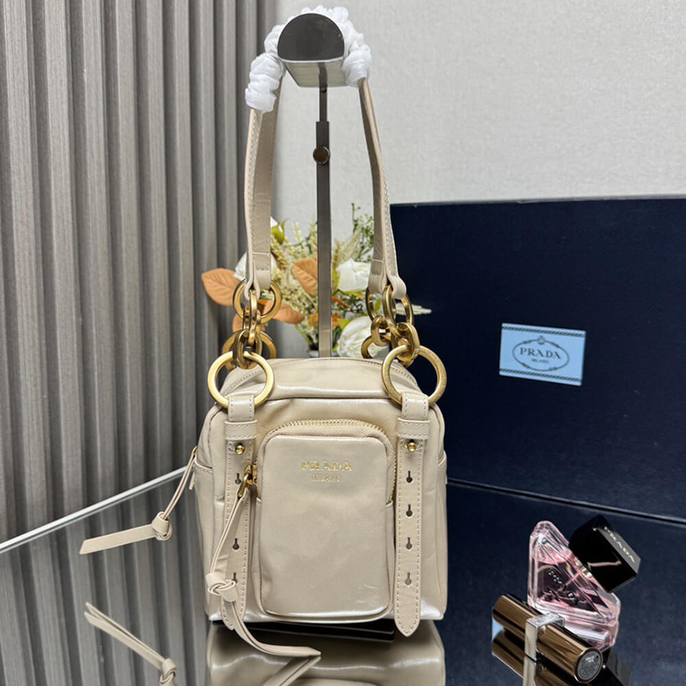 Prada Dangle Leather Top Handle Mini Bag - Replica Luxury Bags™