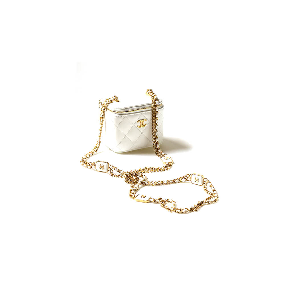 Chanel Small Vanity Case Bag With Chain - Replica Luxury Bags™