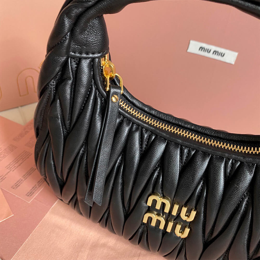 Miumiu Small Wander Matelasse Nappa Leather Hobo Bag - Replica Luxury Bags™