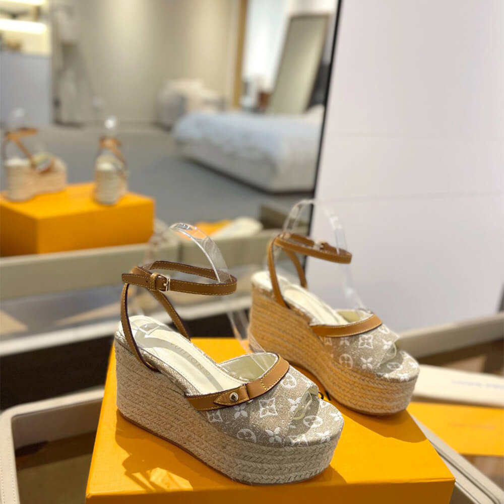 LV Helios Wedge Sandal Shoes - Replica Luxury Bags™