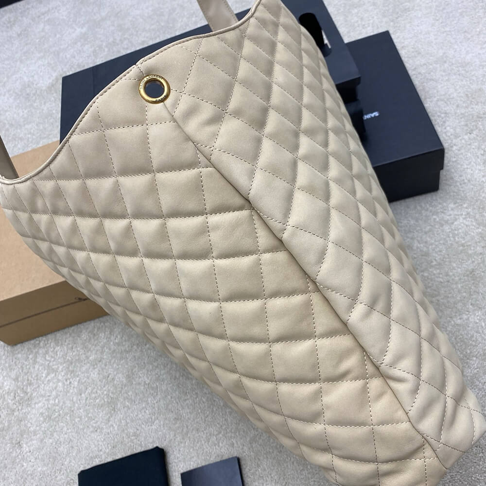 YSL Icare Maxi Shopping Bag in Quilted Nubuck Suede - Replica Luxury Bags™