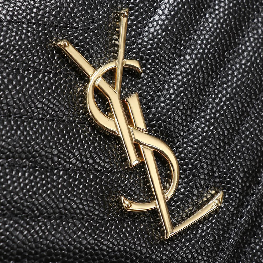 Saint Laurent Chain-strap YSL Plaque Grained Leather Wallet Bag - Replica Luxury Bags™