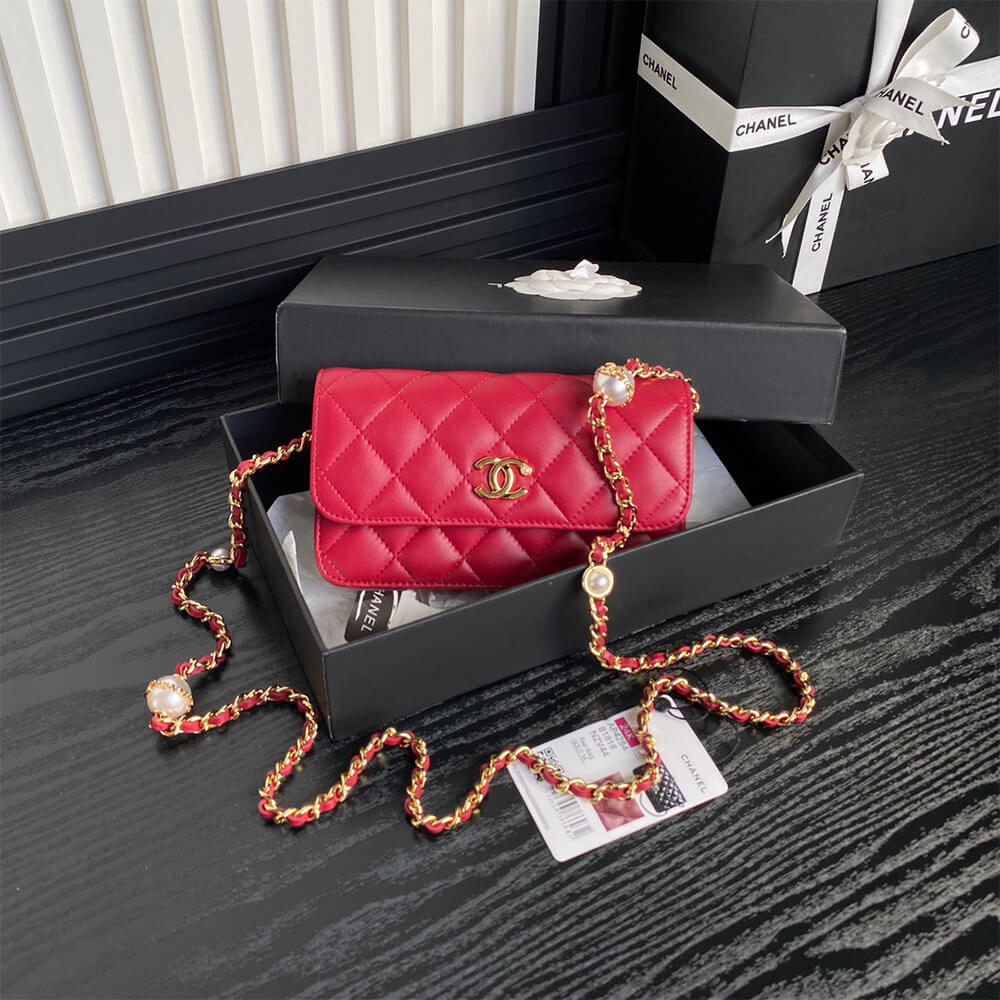 Chanel Flap Phone Holder with Chain Bag - Replica Luxury Bags™